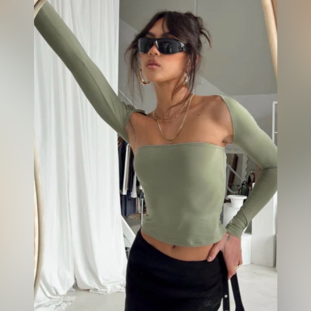 Princess Polly Green Bolero Crop Top